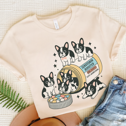 Serotonin Tee Piebald French Bulldog