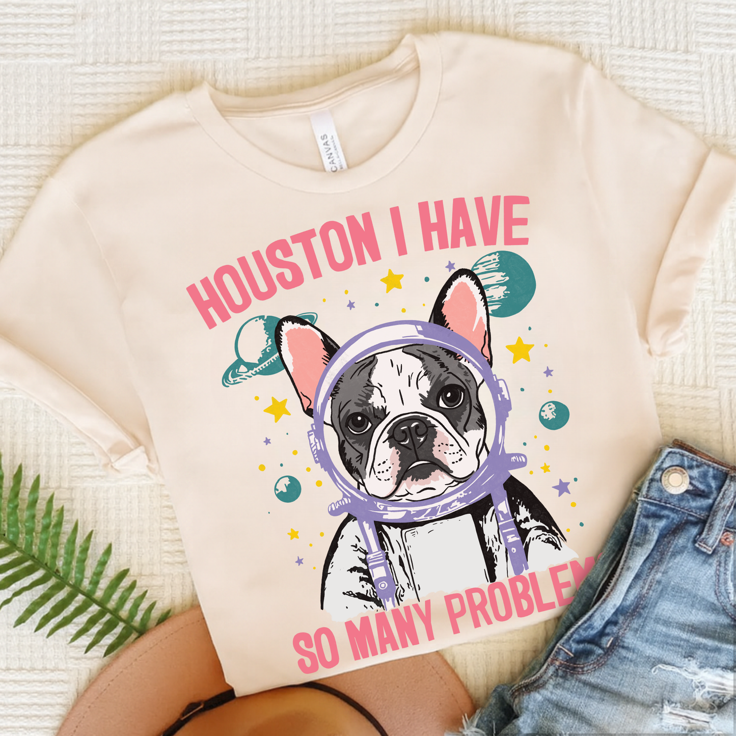 Piebald Houston Space TShirt Natural