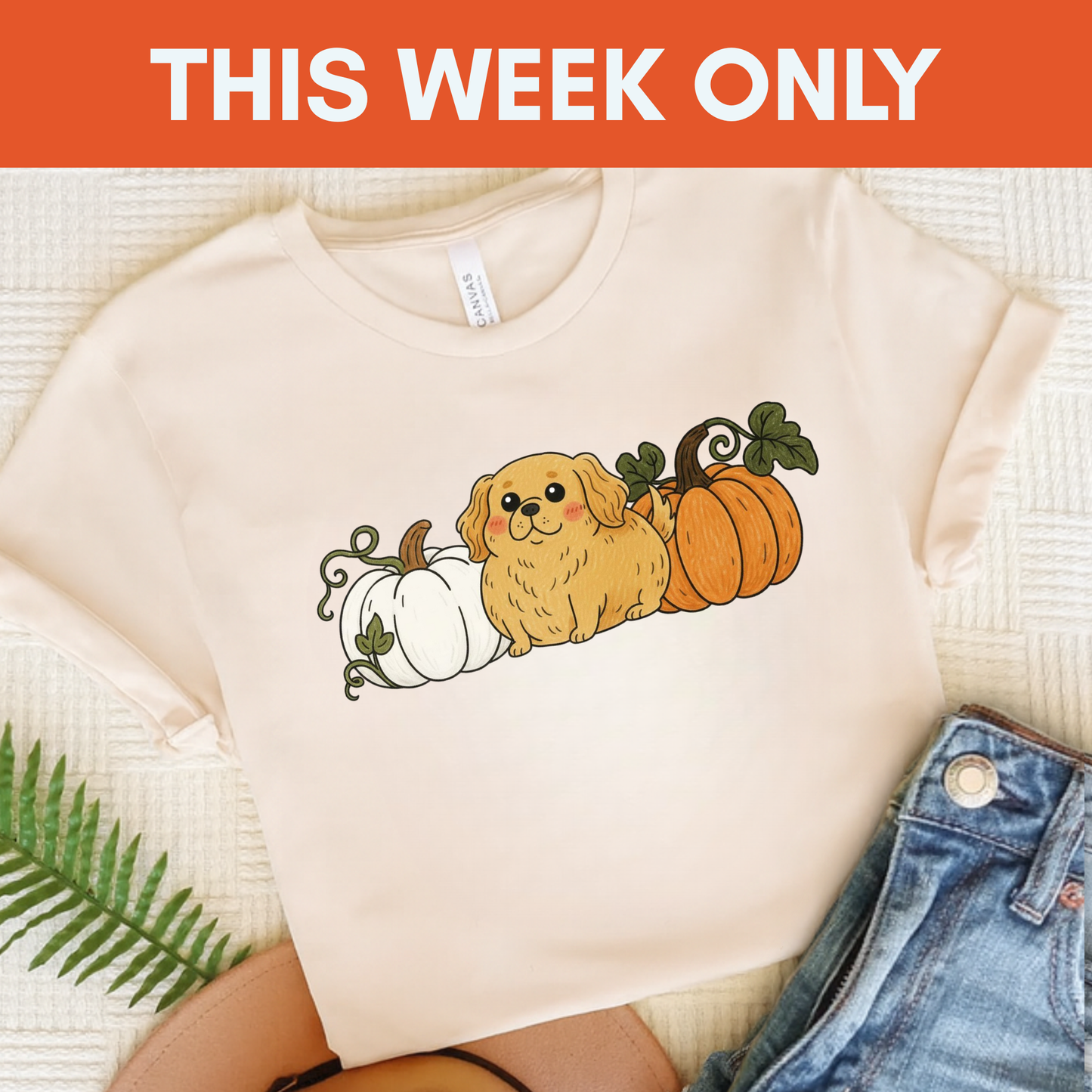 Golden Retriever Pupkin Unisex Tshirt Natural