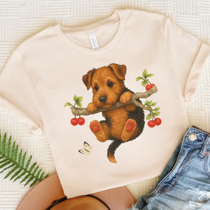Airedale Terrier Hang In There Tshirt Natural