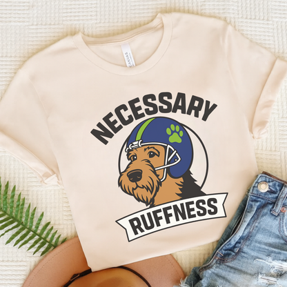 Airedale Terrier Football Tshirt Natural