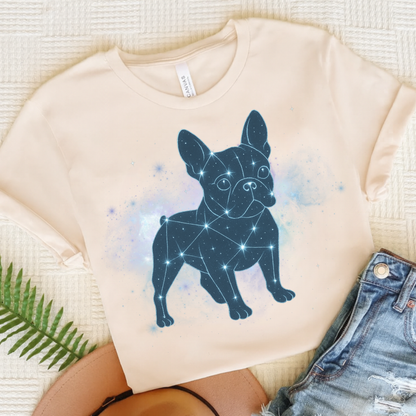 Constellation French Bulldog TShirt Natural