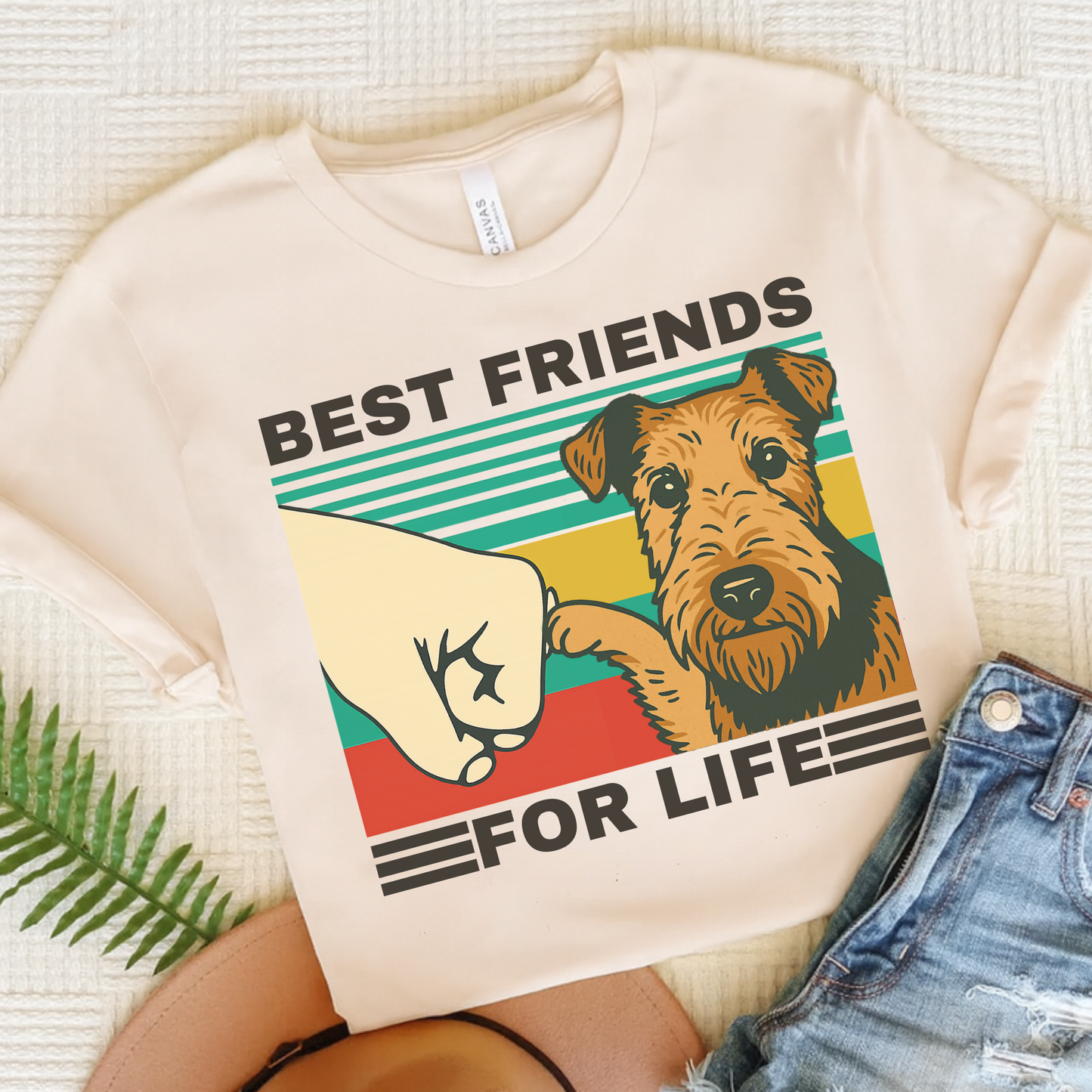 Airedale Terrier Bestie TShirt Natural