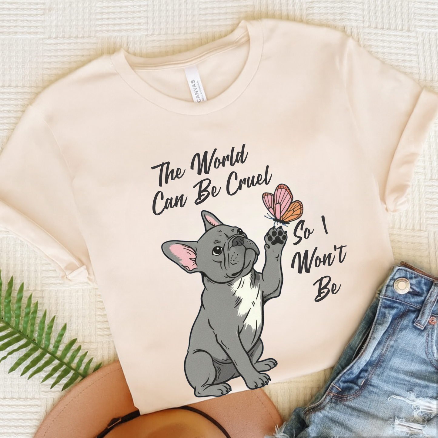 Cruel World Black Frenchie Tshirt