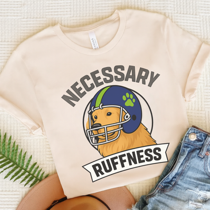 Football Golden Retriever Tshirt Natural
