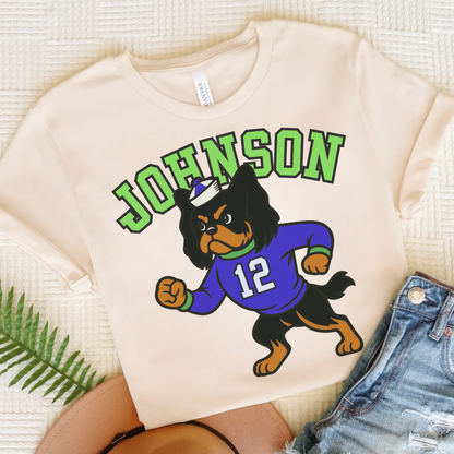 Black Tan Cavalier College Mascot TShirt Natural