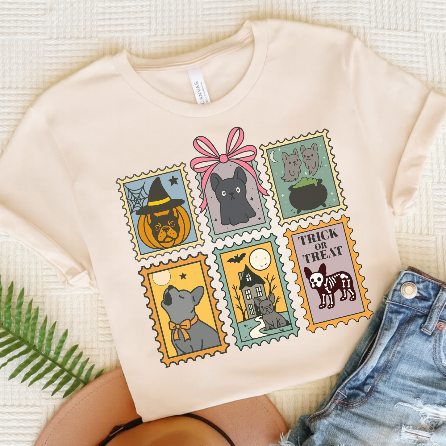 Black Frenchie Spooky Stamps TShirt