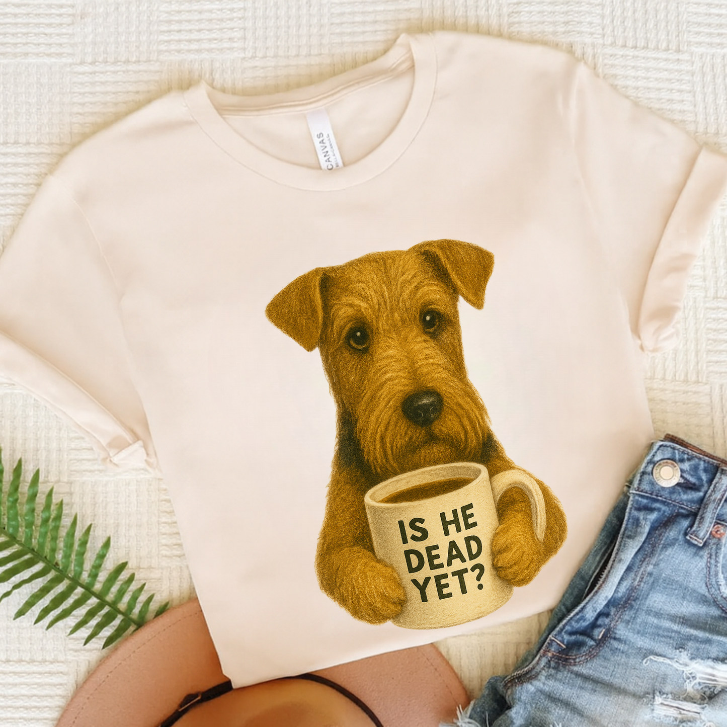 Airedale Terrier Dead Yet TShirt Natural
