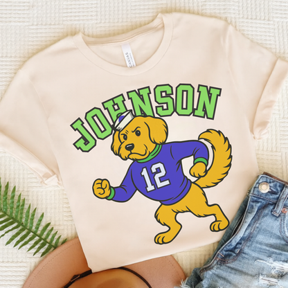 Golden Retriever College Mascot TShirt Natural