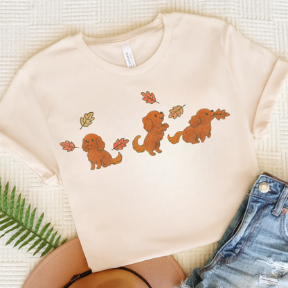 Ruby Cavalier Chasing Leaves TShirt Natural