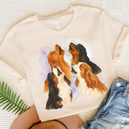 Cavalier King Charles Howling TShirt Natural