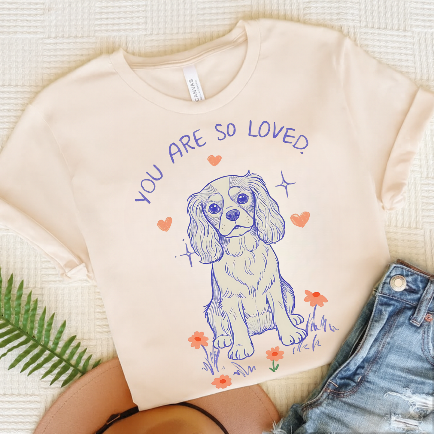 Cavalier King Charles Always Loved Tshirt Natural