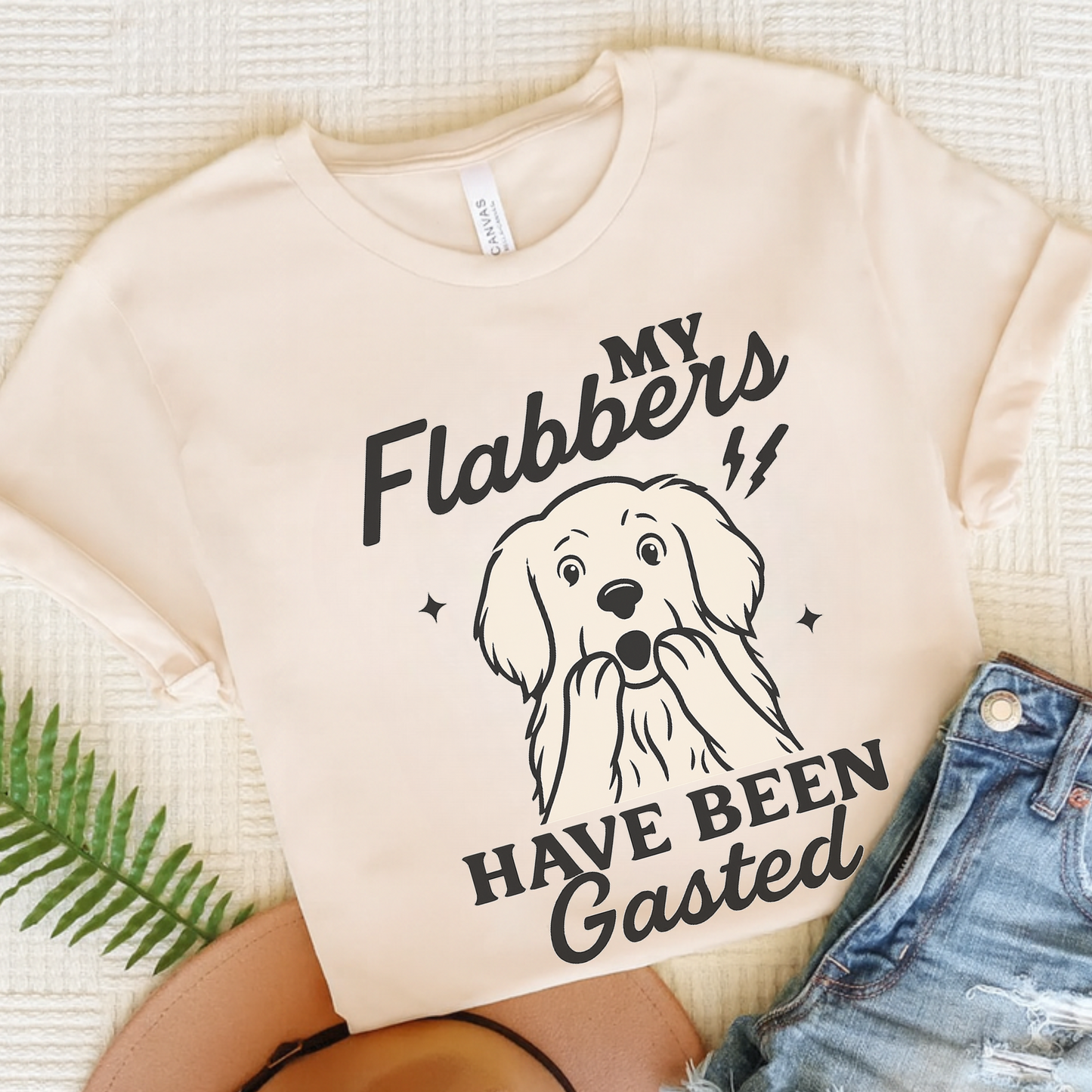 Golden Retriever Flabbergasted Tshirt Natural