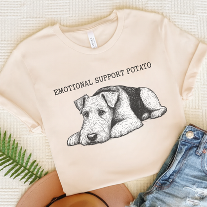 Airedale Terrier Potato Unisex Tshirt Natural