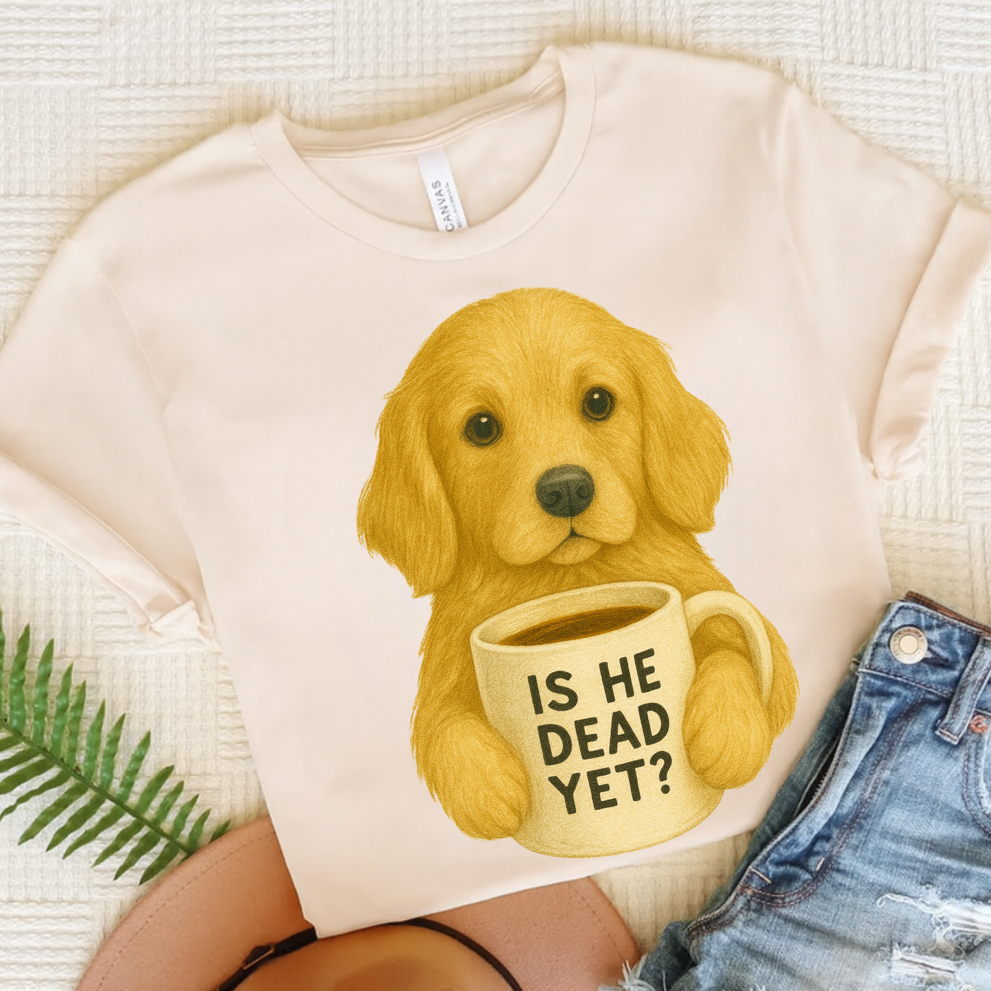Golden Retriever Dead Yet TShirt Natural
