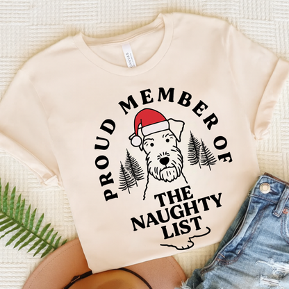 Airedale Terrier Naughty List TShirt Natural