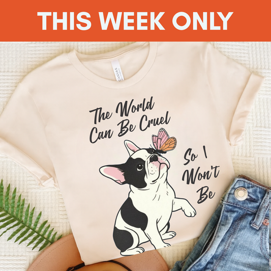 Cruel World Piebald Frenchie Tshirt Natural