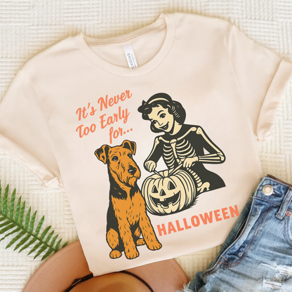 Airedale Terrier Early Halloween TShirt Natural