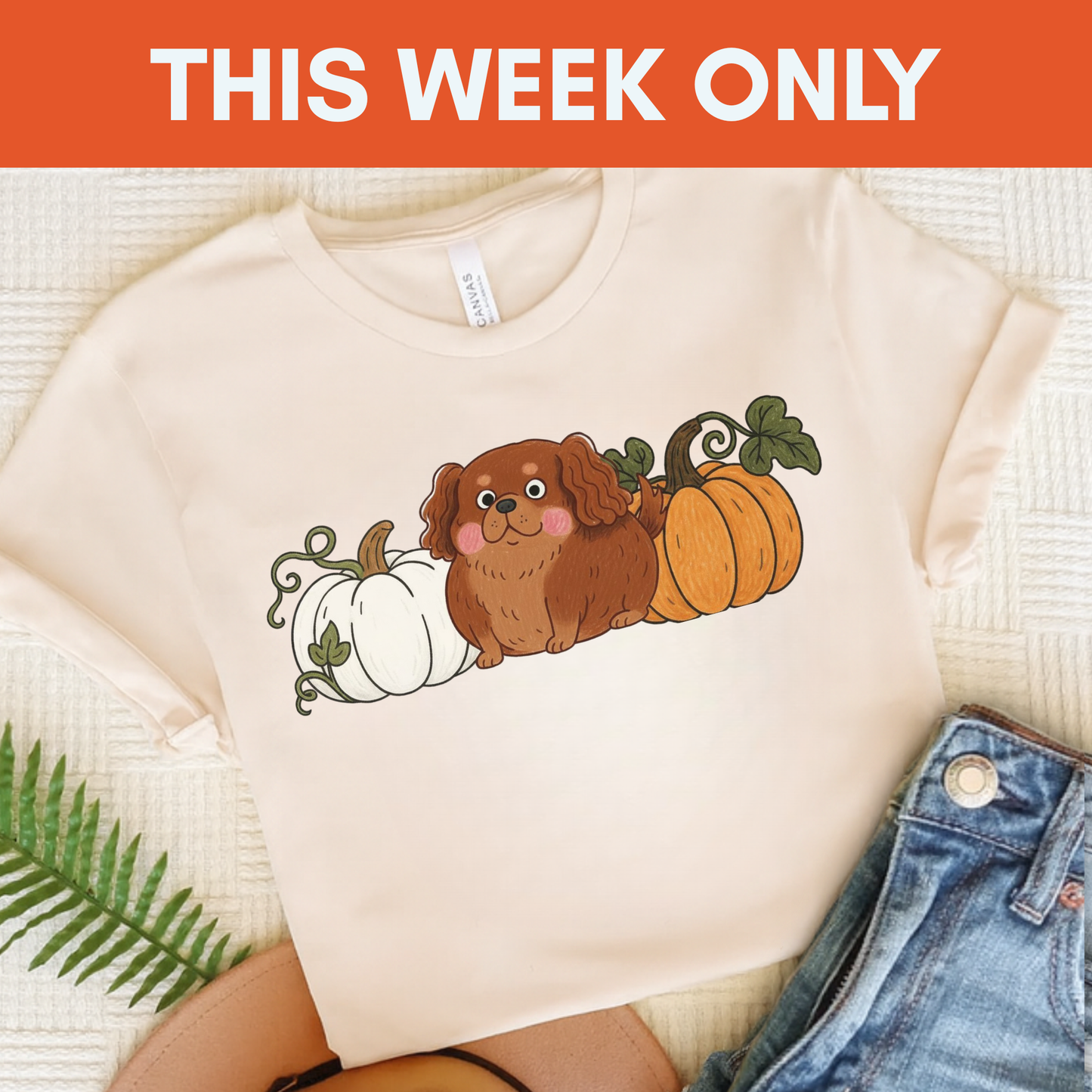 Ruby Cavalier Pupkin Unisex Tshirt Natural