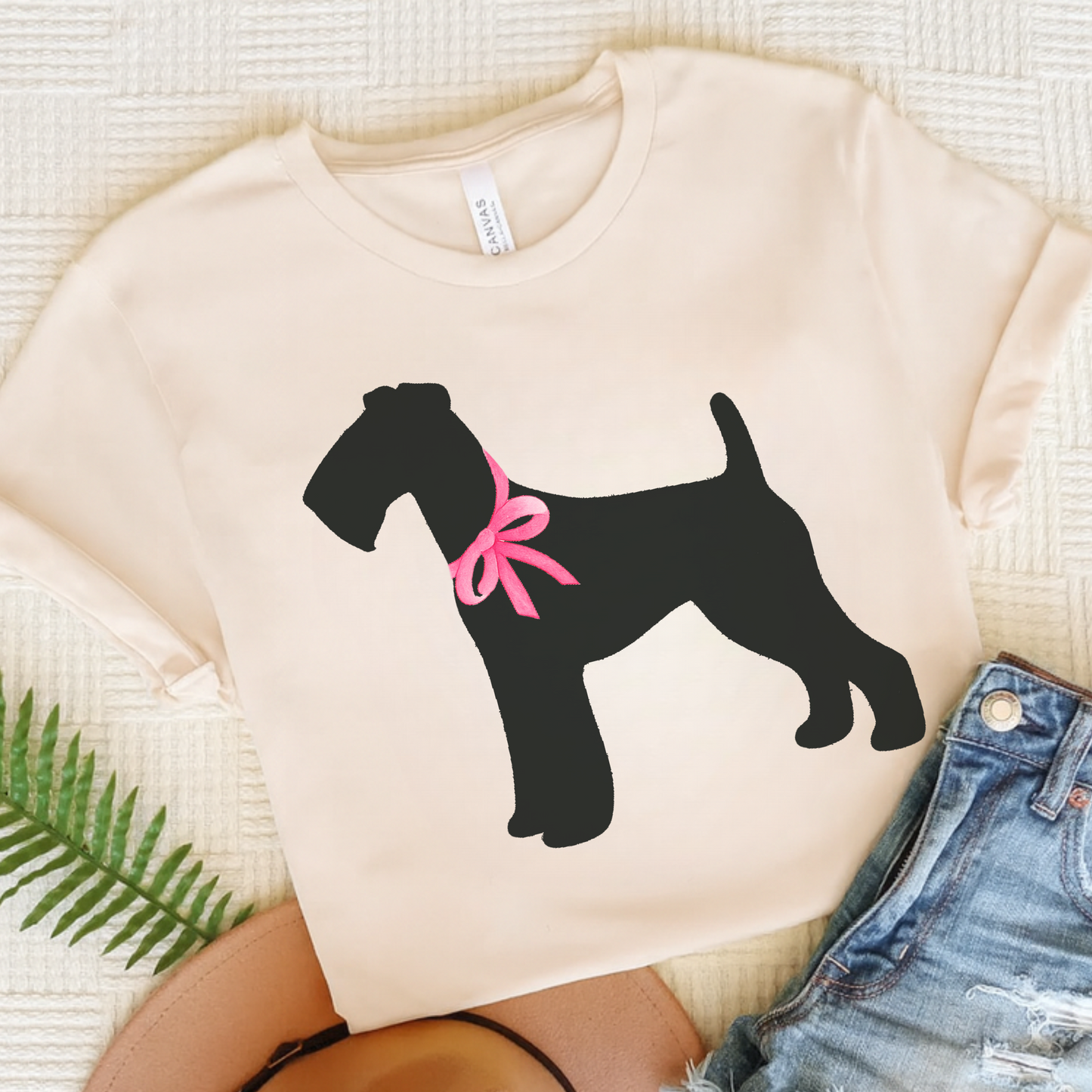 Airedale Terrier Silhouette Tshirt Natural