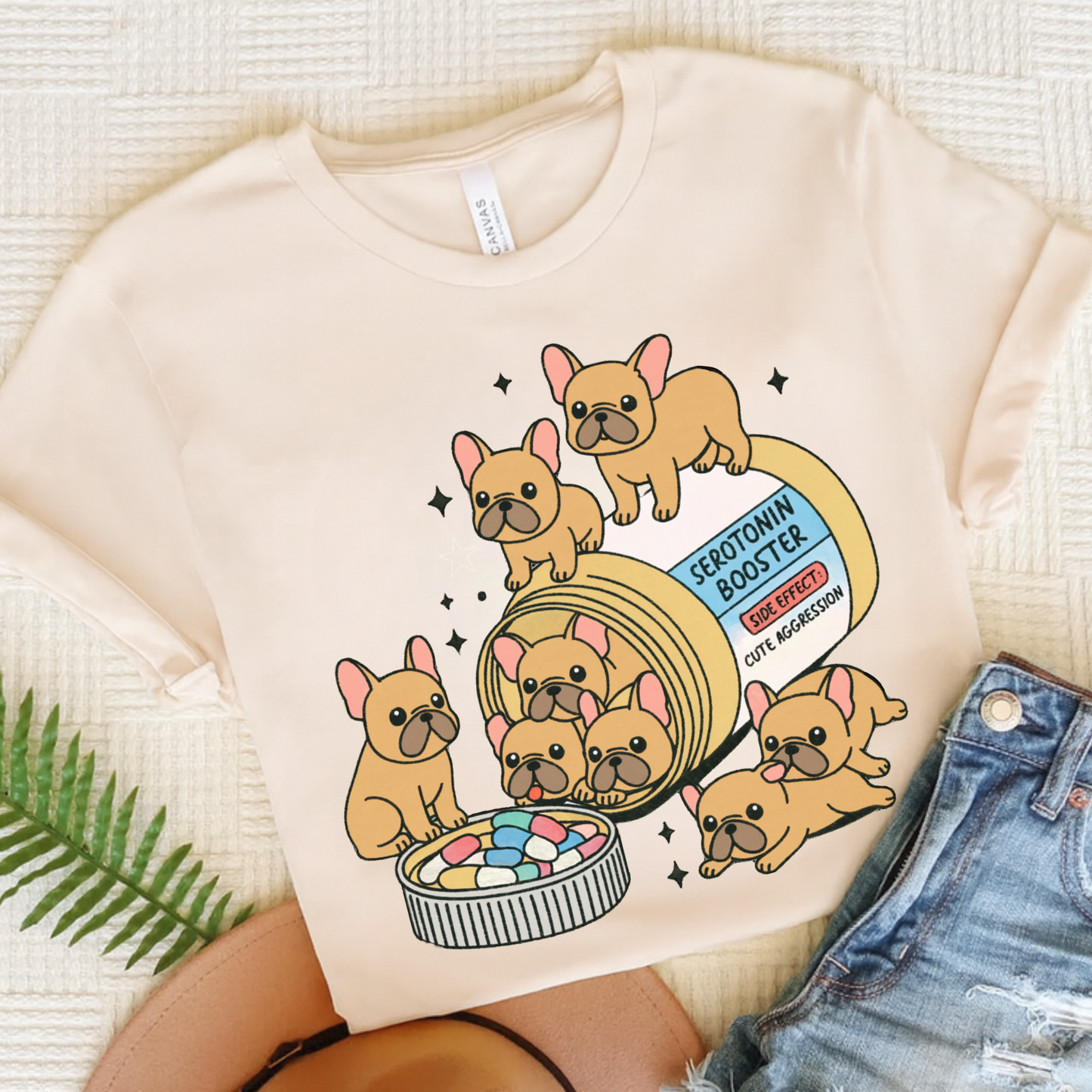 Serotonin Tee Fawn French Bulldog