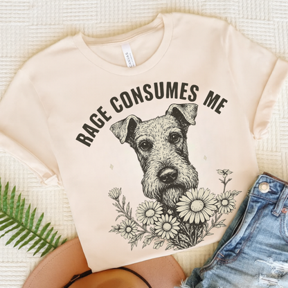 Airedale Terrier Rage Unisex Tshirt Natural