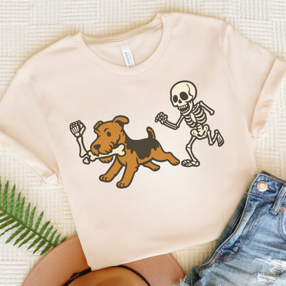 Airedale Terrier Grave Robber TShirt Natural
