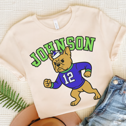 Fawn Frenchie College Mascot TShirt Natural