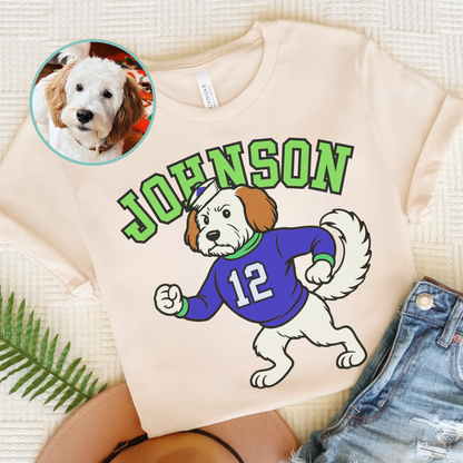 Custom College Mascot Mutt TShirt Natural