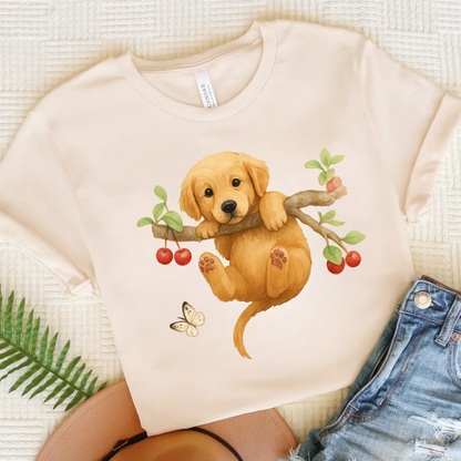 Golden Retriever Hang In There Tshirt Natural