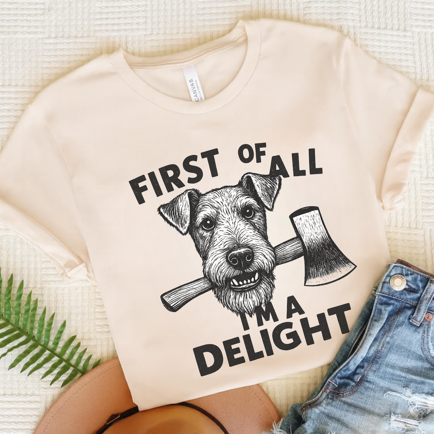 Airedale Terrier Delight TShirt Natural