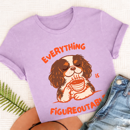 Custom Cavalier Optimistic Problems Unisex TShirt Orchid