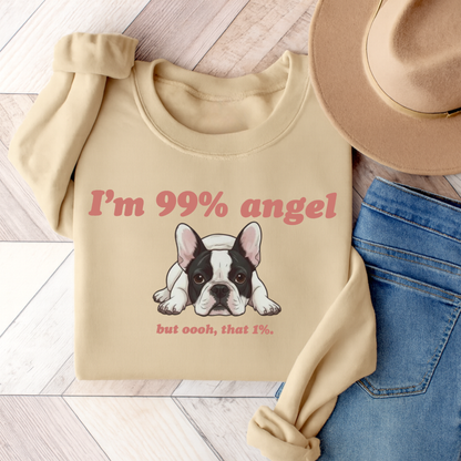 Piebald Frenchie Angel 99% Sweatshirt Sand