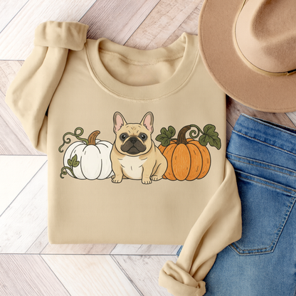 Fawn Frenchie Pupkin Unisex Sweatshirt Sand