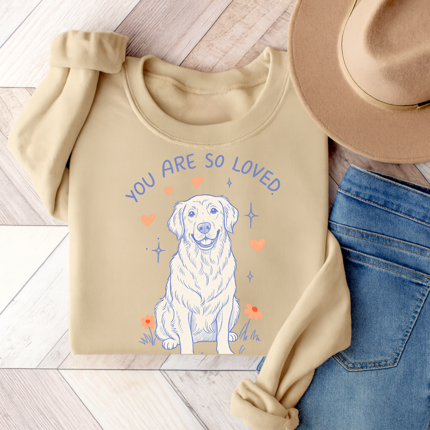 Golden Retriever Always Loved Sweatshirt Sand