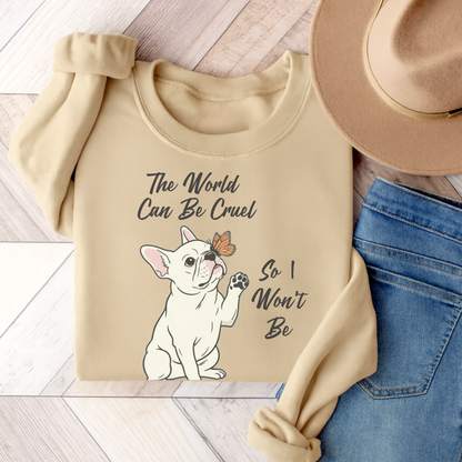 Cruel World White Frenchie Sweatshirt Sand