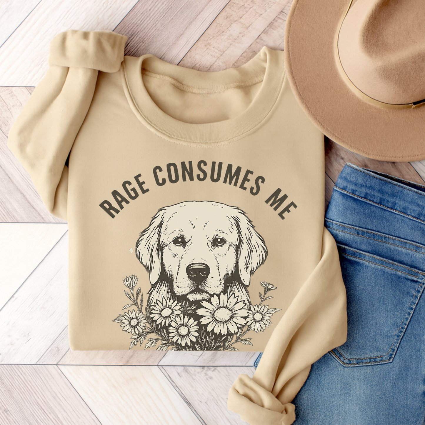 Rage Golden Retriever Sweatshirt Sand