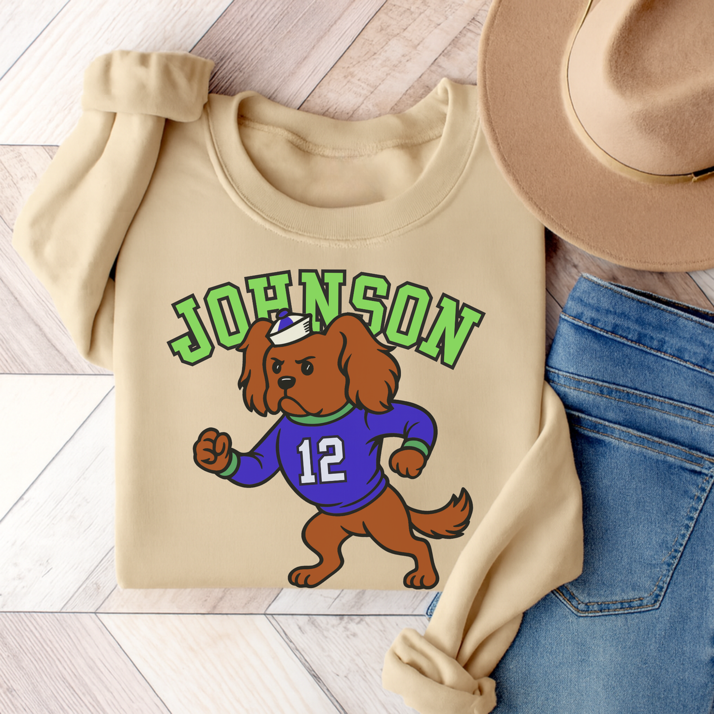 Ruby Cavalier College Mascot Sweatshirt Sand