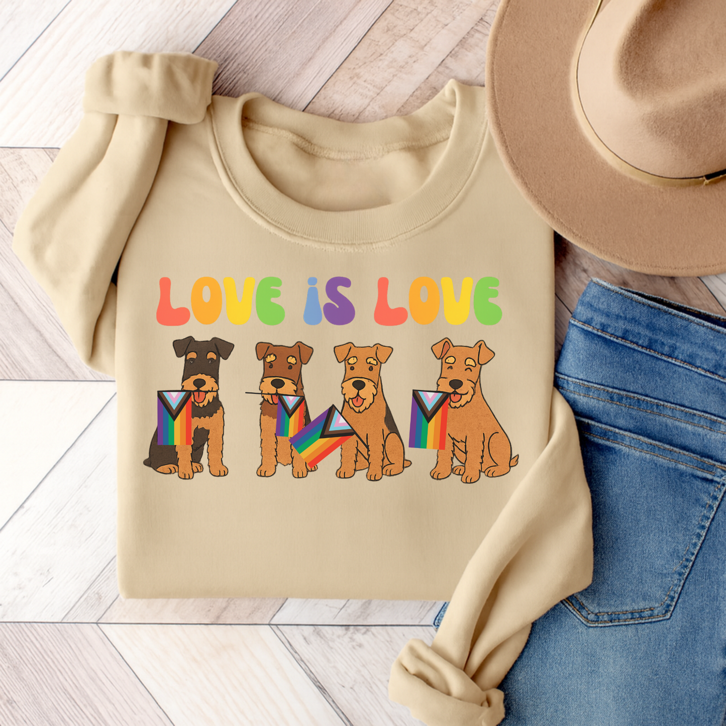 Airedale Terrier Pride Sweatshirt Sand