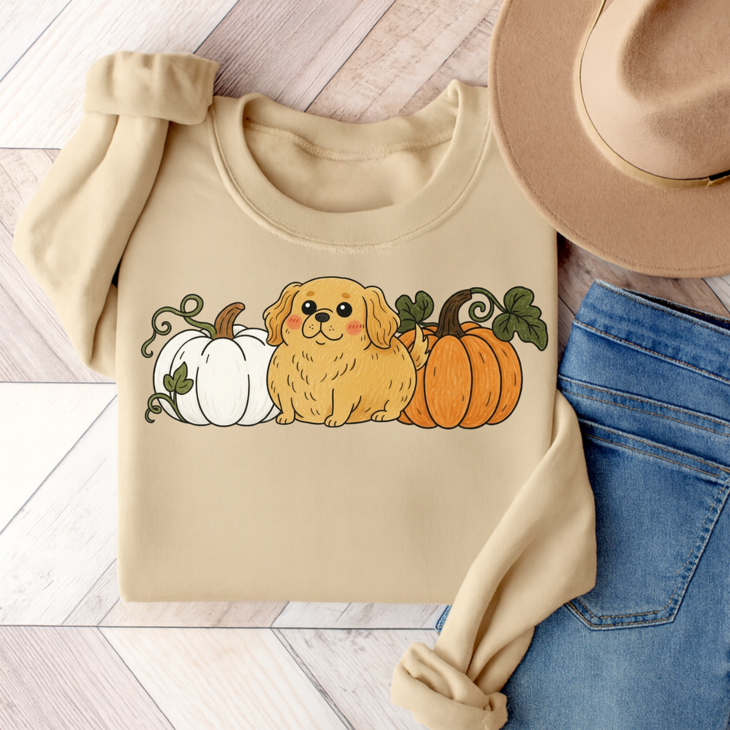 Golden Retriever Pupkin Unisex Sweatshirt Sand