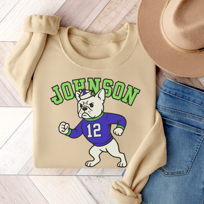 White Frenchie College Mascot Sweatshirt Sand