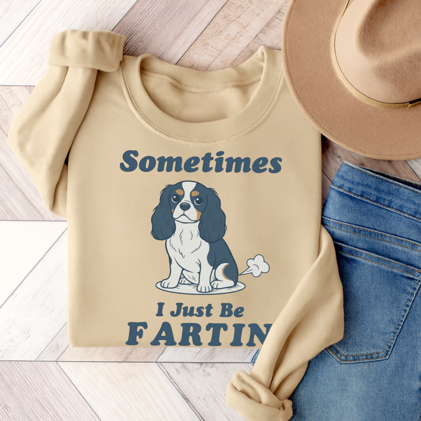 Tricolor Cavalier Fartin Sweatshirt Sand