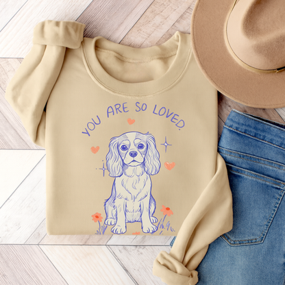 Cavalier King Charles Always Loved Sweatshirt Sand