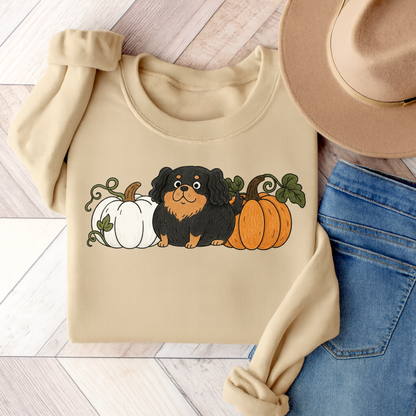 Black Tan Cavalier Pupkin Unisex Sweatshirt Sand