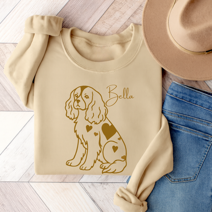 Cavalier King Charles Heart Dog Sweatshirt Sand