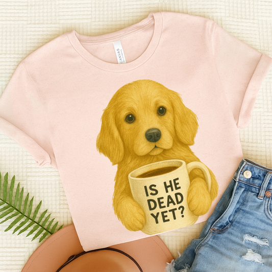 Golden Retriever Dead Yet TShirt Soft Pink
