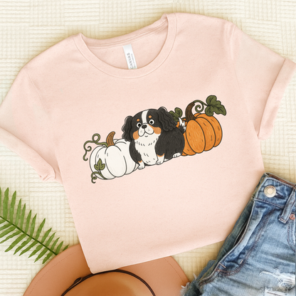 Tricolor Cavalier Pupkin Unisex Tshirt Soft Pink