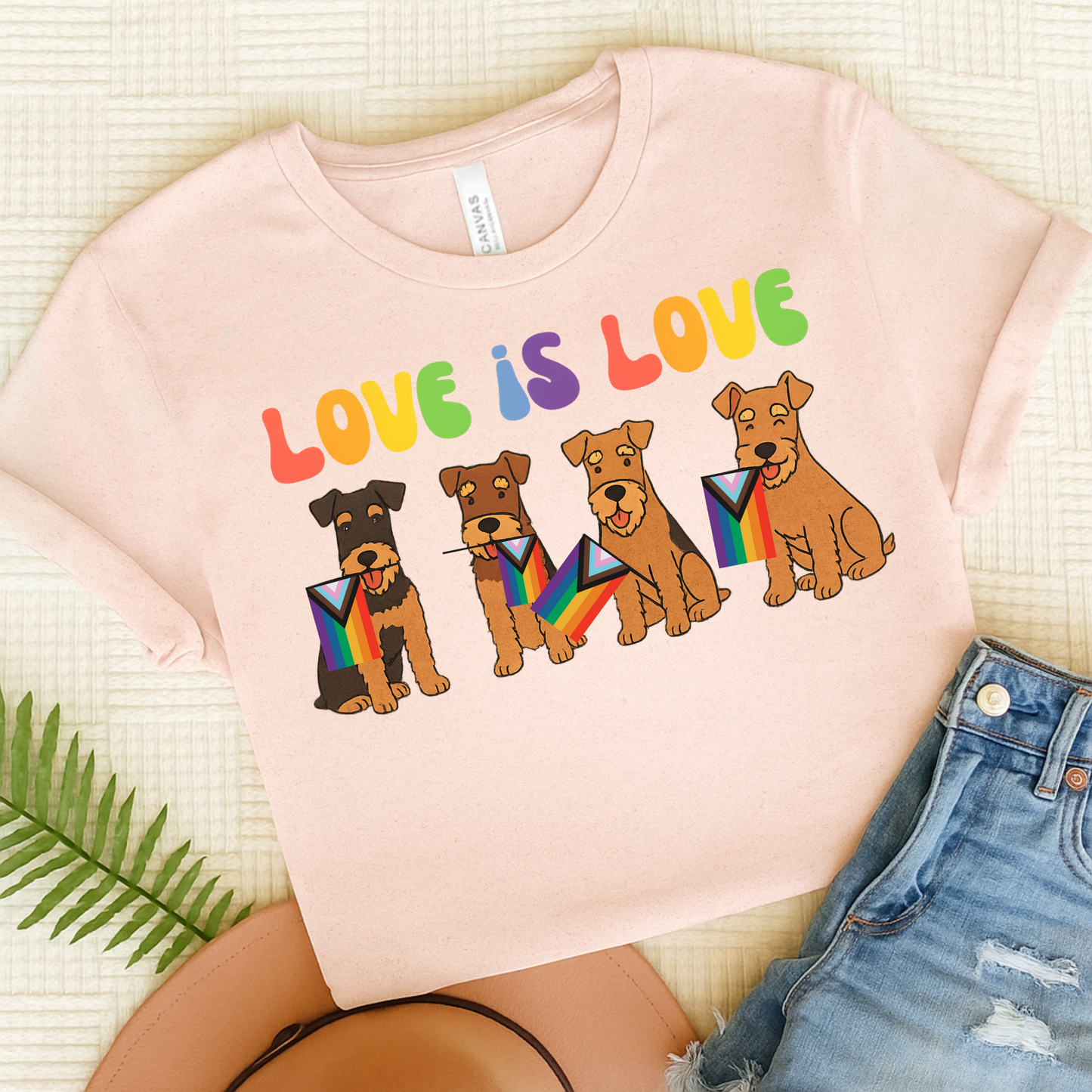 Airedale Terrier Pride TShirt Soft Pink