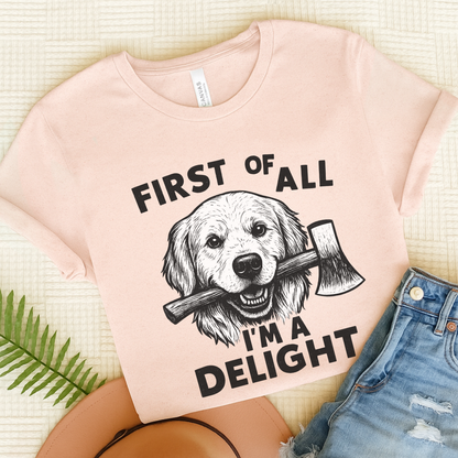 Golden Retriever Delight TShirt Soft Pink