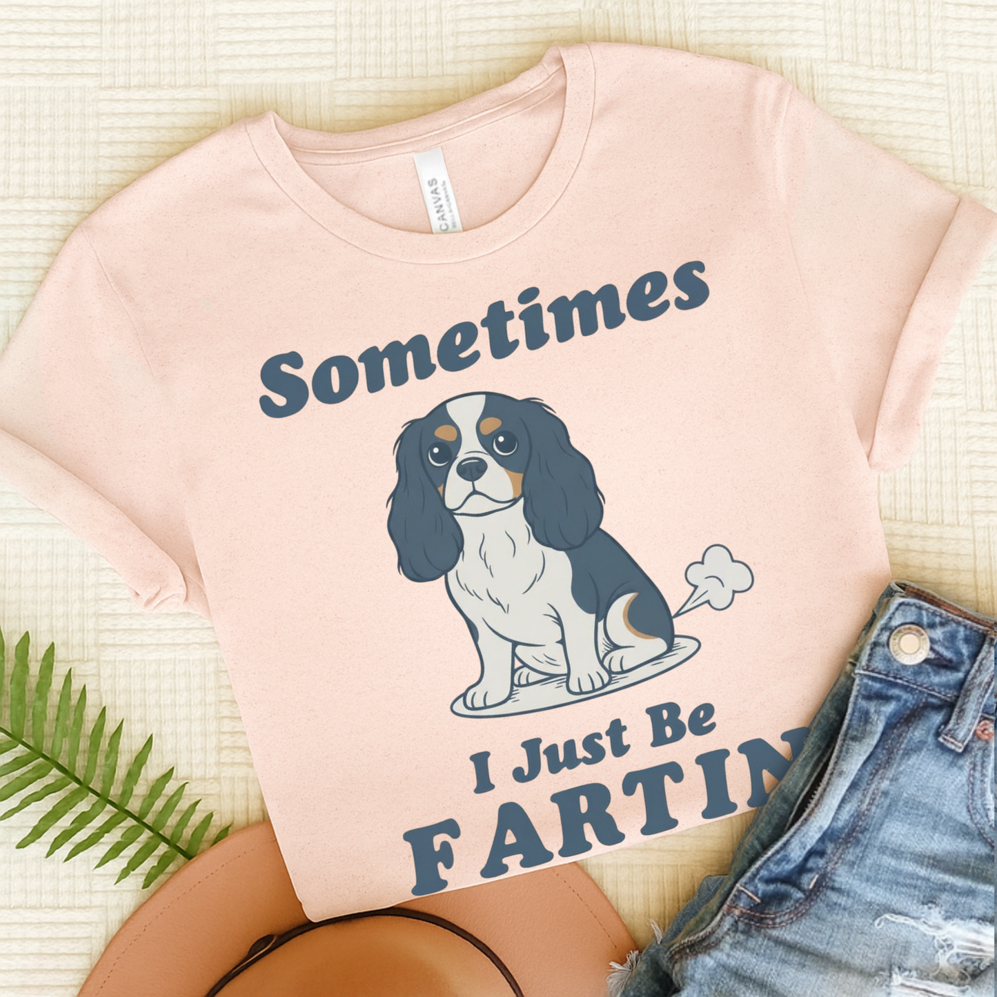 Tricolor Cavalier Fartin' TShirt Soft Pink